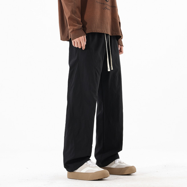 FINAL SENSE남성 스트레이트 핏 캐주얼 팬츠 루즈 와이드 팬츠 방수 방풍내마모속건 기능 봄 여름 가을 다 계절 착용 가능 슬림하고 입체적인 핏