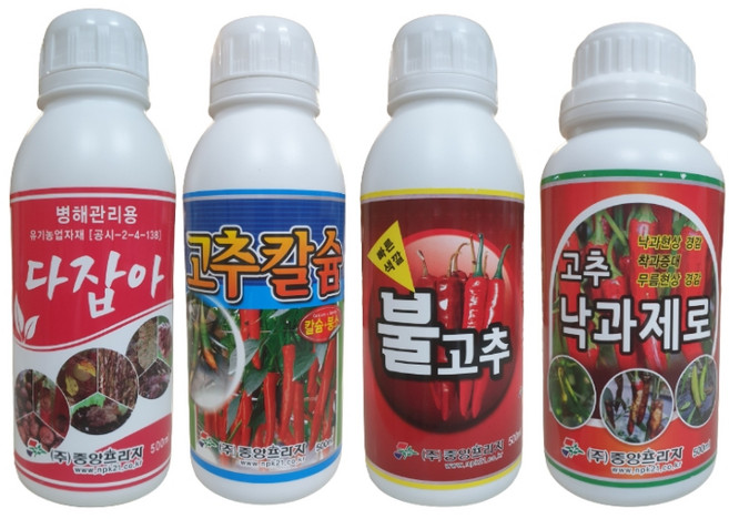 농사친구 고추 전용 비료 모음 고추 탄저병 칼슘제 칼슘 액비 낙과 방지 착색 제 해조추출물 아미노산 영양제, 04. 고추낙과제로 500ml, 1개