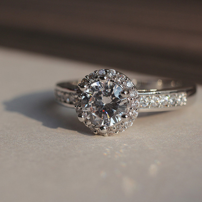 라퐁텐 디아몬 테니스 반지 지르코니아 큐빅 반지 레이어드링