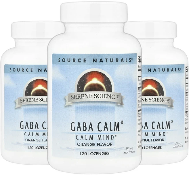 소스내추럴스 Serene Science 가바 GABA Calm 오렌지 사탕 120정 2+1, 3개, 120회분 - 쿠팡