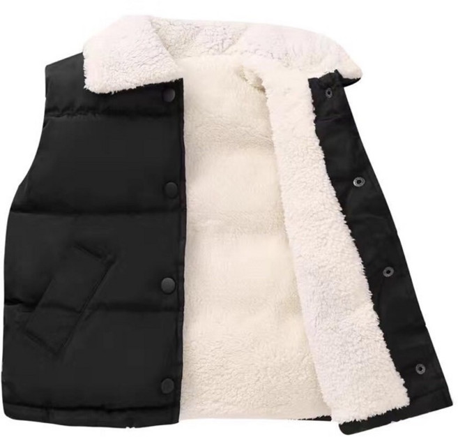 萱寶媽咪 韓版兒童 秋冬保暖男女童羽絨棉背心 純色童裝外套