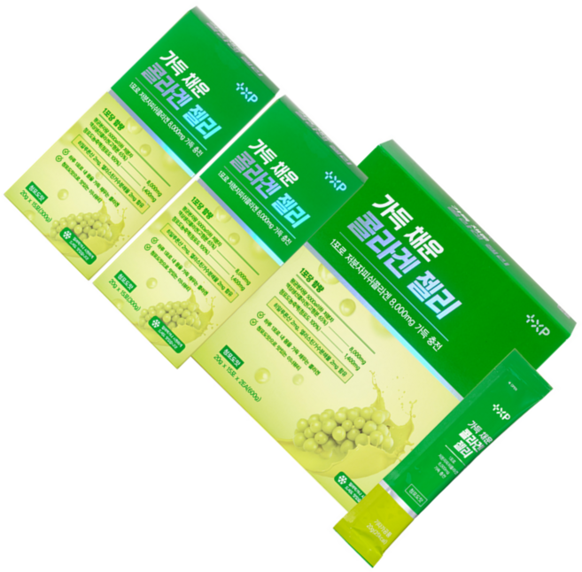 가득채운 콜라겐젤리 고함량 청포도콜라겐 저분자피쉬콜라겐 히알루론산 엘라스틴 1개월분 약국, 3박스, 30회분