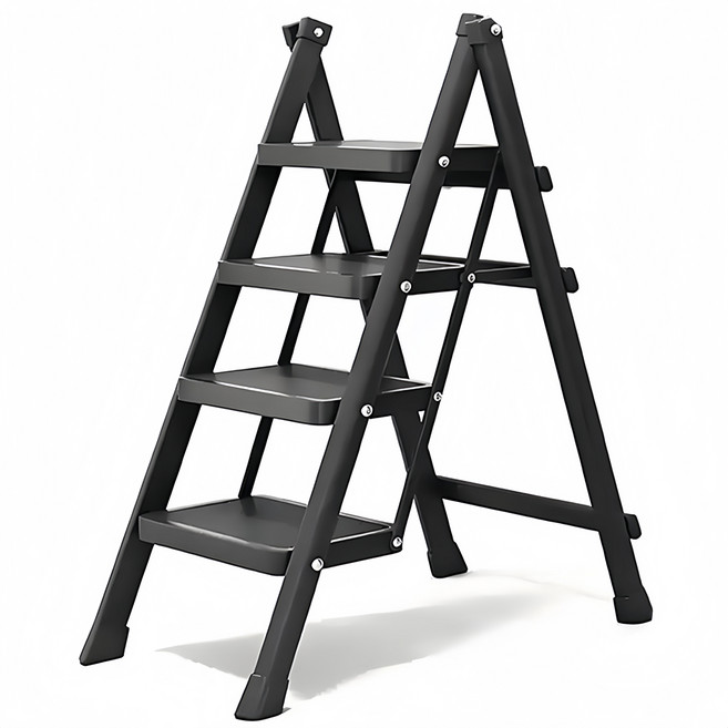 사다리 탄소강 휴대용 사다리 가정용사다리 블랙 4단/5단, 1개
