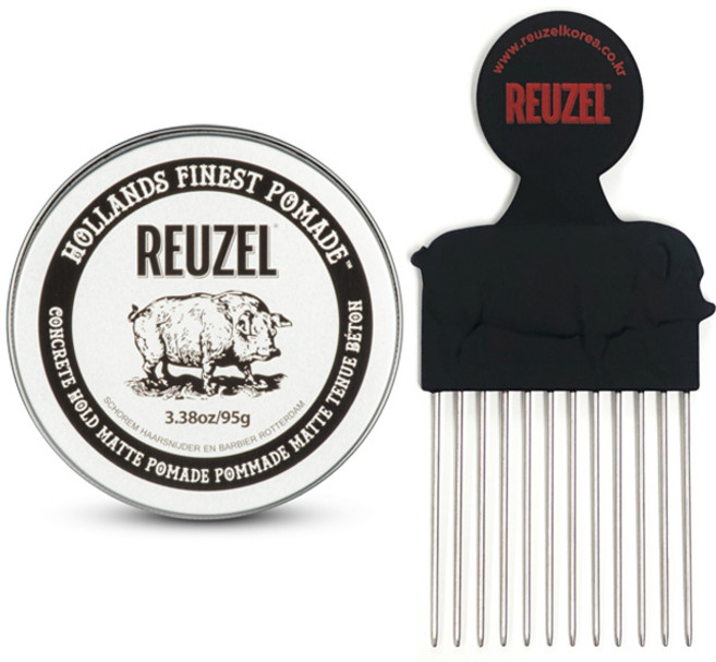 리우젤 콘크리트 홀드 매트 포마드 95g + 포마드 전용 빗, 1개