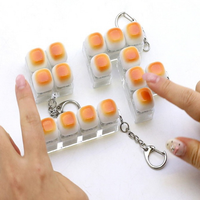 구운 마시멜로 4구 딸깍이 키링 1+1 총2개 케이스포함