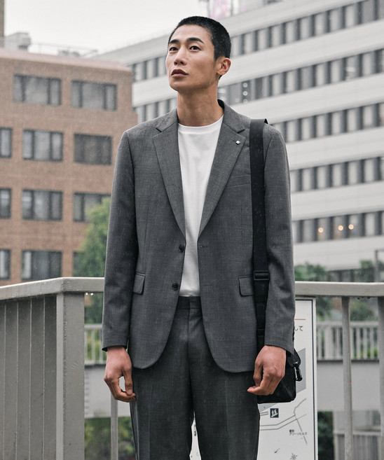 [STCO] 남성 여름 WOOL 49% 에센셜 스트레치 수트 세트 클래식핏 그레이