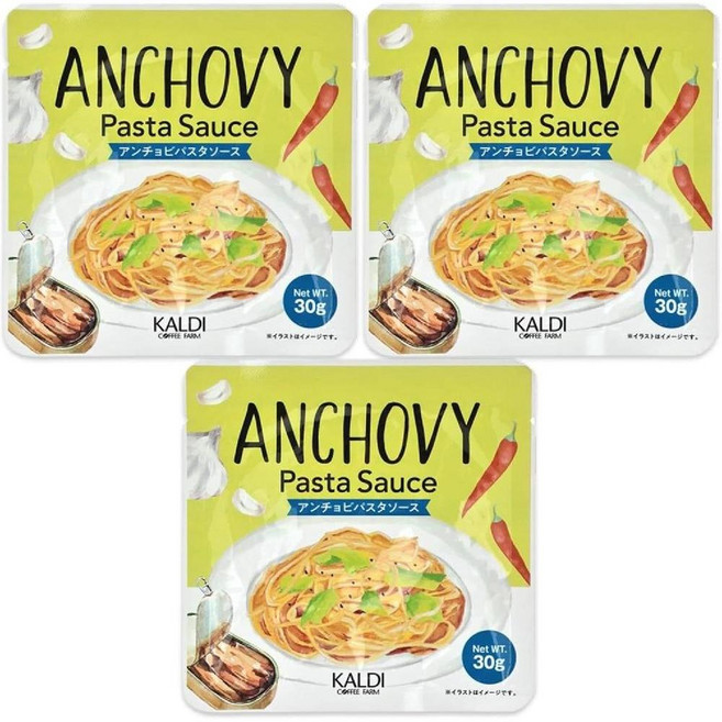 KALDI 칼디 엔초비 파스타 소스 30g x 3팩, 1세트