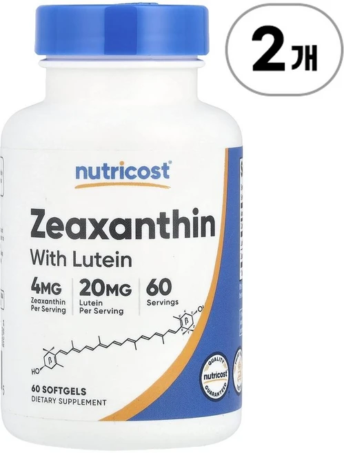 뉴트리코스트 제아잔틴 위드 루테인 Nutricost Zeaxanthin with Lutein 60정, 2개 - 쿠팡
