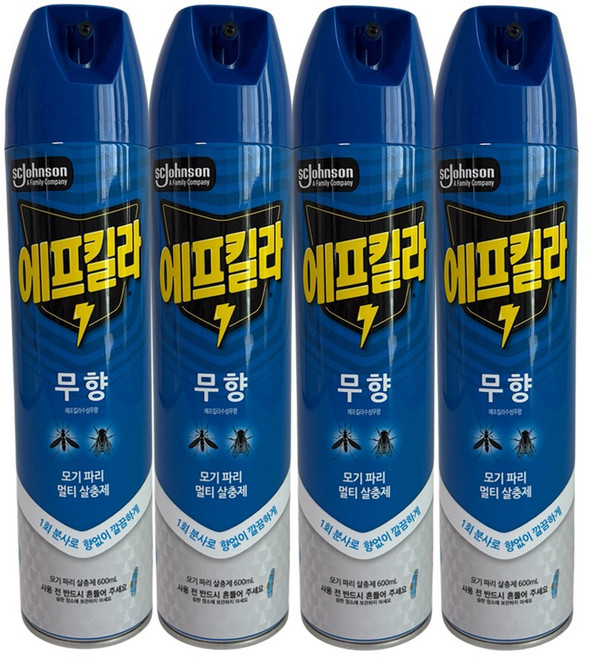 에프킬라 에어졸 수성 무향 살충제, 4개, 600ml