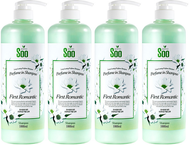 [청정미인] 수 퍼퓸인 퍼스트 로맨틱 샴푸, 1L, 4개