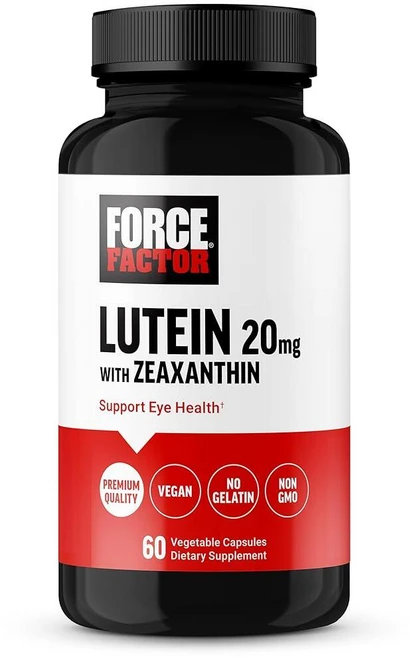 FORCE FACTOR 루테인 및 제아잔틴 보충제 루테인이 함유된 눈 비타민 20mg 성인용 눈 건강 보충제 과학이 뒷받침하는 성분 비건 젤라틴, 성인남녀공용, 알약/캡슐, 60정, 1개 - 쿠팡