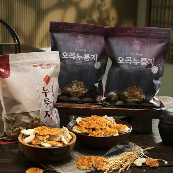 [지오쇼핑] 미식본가 더 구수한 오곡 파로 누룽지 백미 현미 흑미 보리 찹쌀 곡물 간식, 2.12kg, 1세트