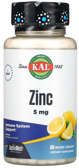 KAL 아연 스위트 레몬 5mg 마이크로정 60개, 1개, 60정 - 쿠팡