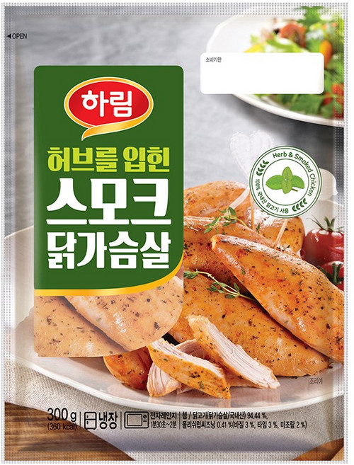 [하림] 허브맛치킨닭가슴살, 300g, 1개