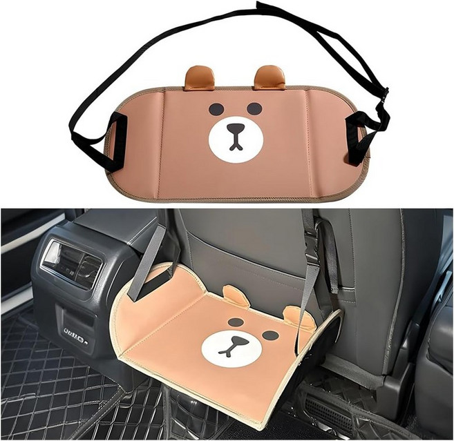 샌드프렌 자동차 발 해먹 발을 편안하게 해주는 접힘 방지 귀여운 곰 차량 받침대 여행용 실내 뒷좌석 차량용 유니버설