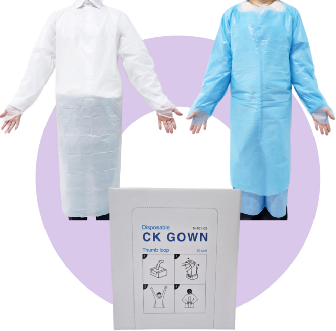 CK 일회용 비닐가운, 화이트, 1박스