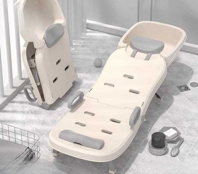 뉴빅 샴푸침대 목욕침대 접이식 노인 환자 임산부, 1개, 일반형-계절풍 회색