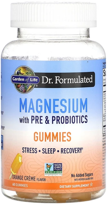 Garden of Life 마그네슘 프리바이오틱 & 프로바이오틱 함유 구미젤리 오렌지 맛 구미젤리 60개, GardenofLife마그네슘프리바이오틱프로바이오틱함유, 1개, 60정 - 쿠팡