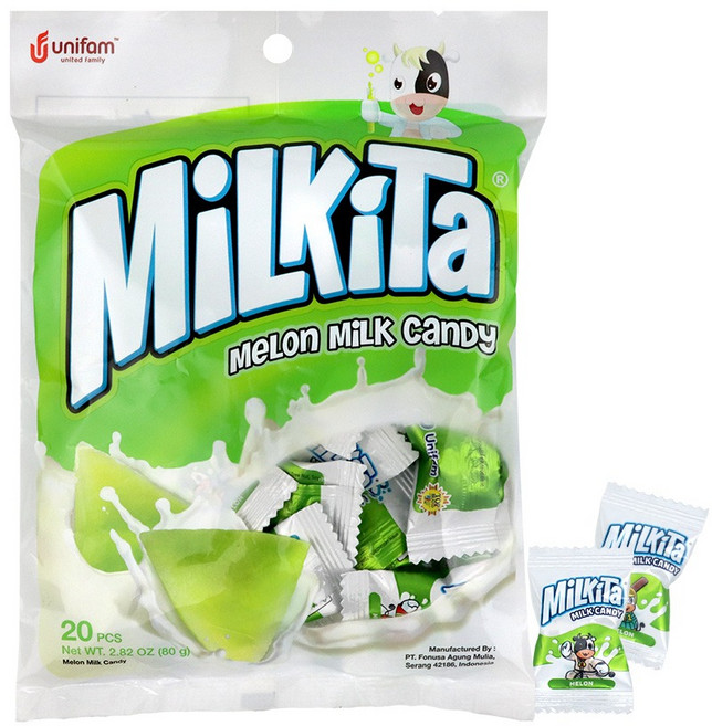 [밀키타] Milkita 캔디 멜론 밀크, 80g, 2개
