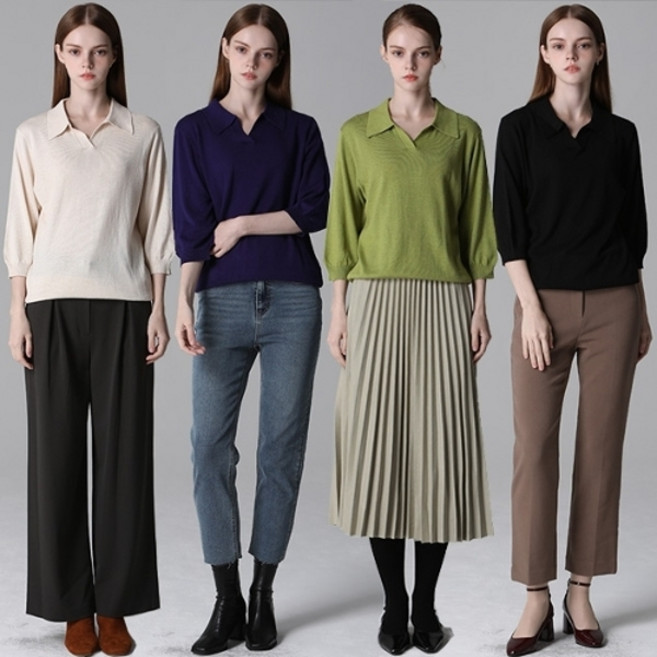 르오트 [홈쇼핑방송/르오트(LeOT)] 우아한 코튼모달 카라니트