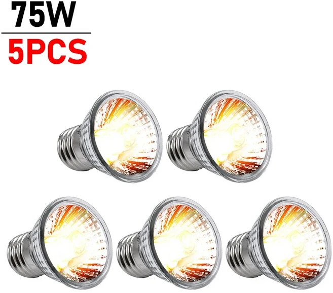 거북이 베이킹 UV 전구 양서류를 위한 전체 스펙트럼 선램프 25 W 75W + 파충류 가열 조명 1-10 개, 04 5 pcs