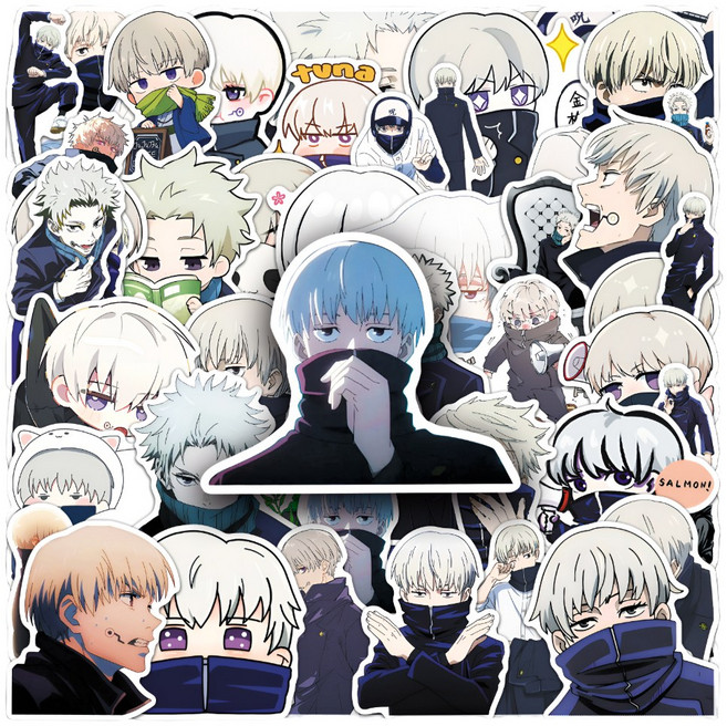 주술회전 스티커 다이어리 캐리어 꾸미기 다꾸 굿즈 컬렉션 세트, 50개, 이누마키 토게