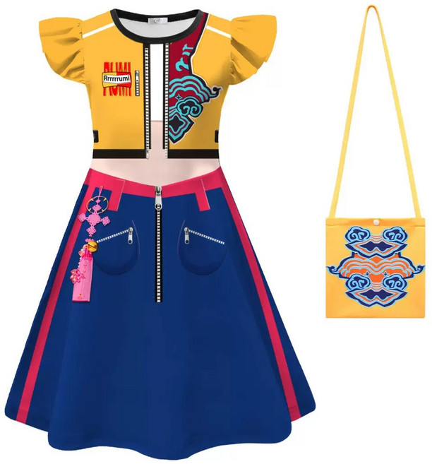 라움리에 여아 케이팝데몬헌터스 케데헌 루미 미라 조이 할로윈 코스프레 옷 원피스