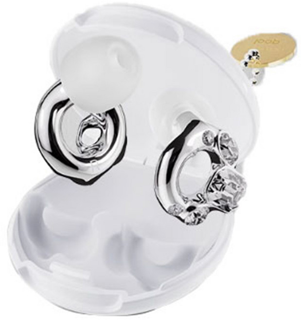 loop 익스페리언스 2 스와로브스키 콜라보 이어플러그 크리스탈 실버, 1쌍, 1개