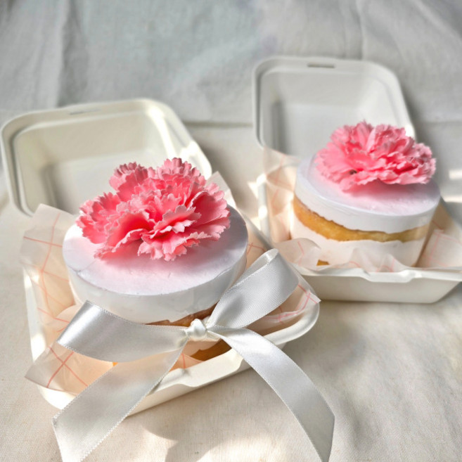 아이솜씨 카네이션 도시락 케이크 만들기 2개분 어버이날 스승의날 선물 어린이 요리키트, 1개, 331g