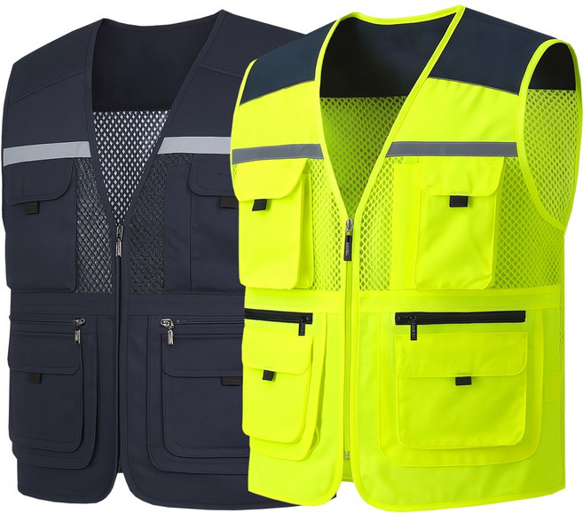 노블진 남성 여름작업조끼 작업복 반사 주머니많은 단체조끼