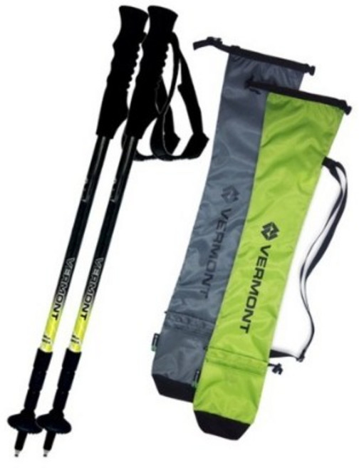 버먼트 누베스 경량 4단 등산스틱 2p + 팩커블 스틱 파우치, 1.누베스 2개세트 +파우치(그린), 1개