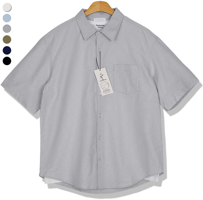 오마보이 남성용 옥스포드 클래식핏 반팔 셔츠