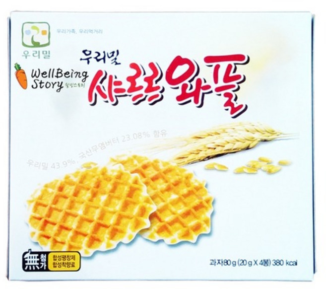 우리밀 국산버터 샤르르와플 과자 80g, 10개
