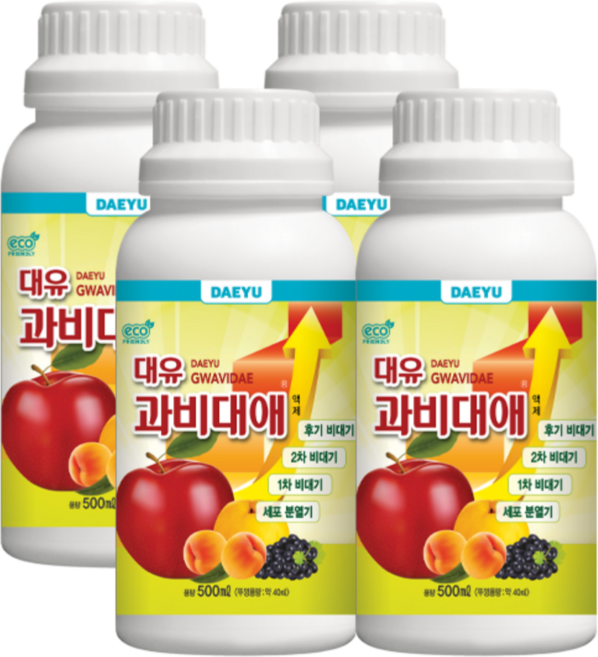 농업마켓365 대유 과비대애 액제 사과 과수 비대제 비대영양제, 4개, 500ml