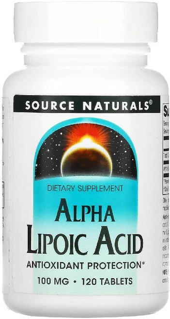Source Naturals 알파리포산 100mg Alpha Lipoic Acid, 3개, 120정 - 쿠팡