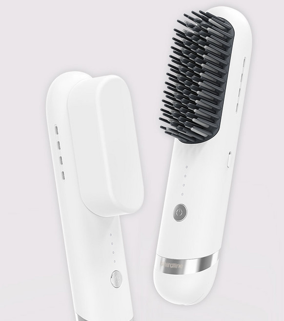 써드라인 플라스마 스타일 빗 고데기 무선 휴대용 브러쉬 고데기, JR819-25010 펄 화이트