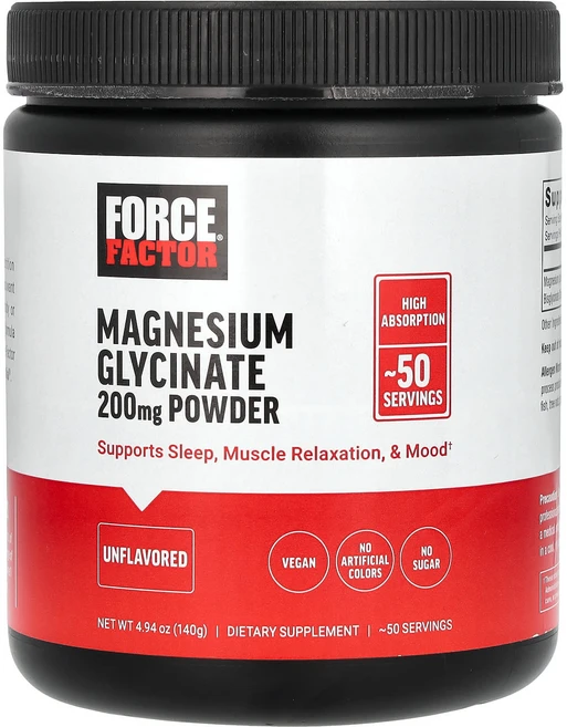 Force Factor 글리신마그네슘 분말 무맛 140g(4.94oz), ForceFactor글리신마그네슘분말무맛140g494o, 140g, 1개 - 쿠팡