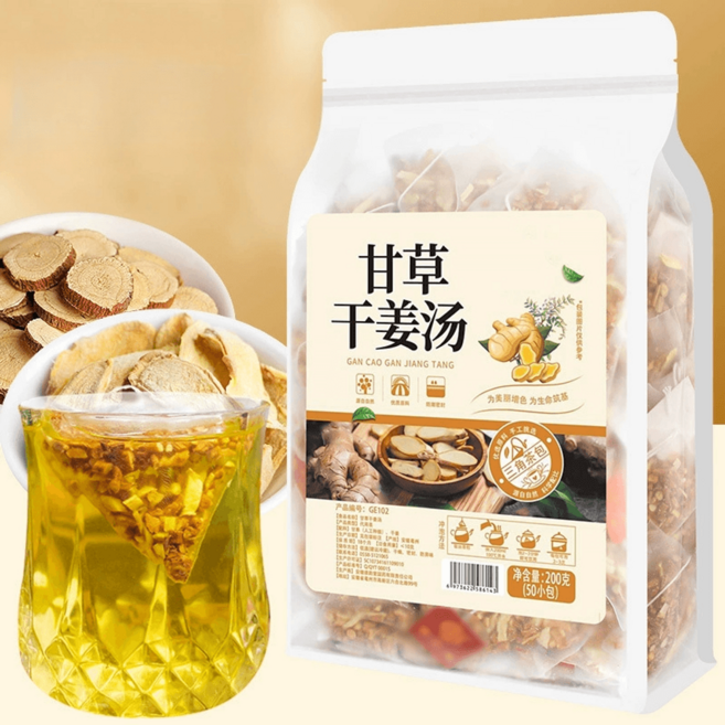 감초 생강차 중국 차 티 간식 티백 겨울 음료, 1개, 50개입, 200g