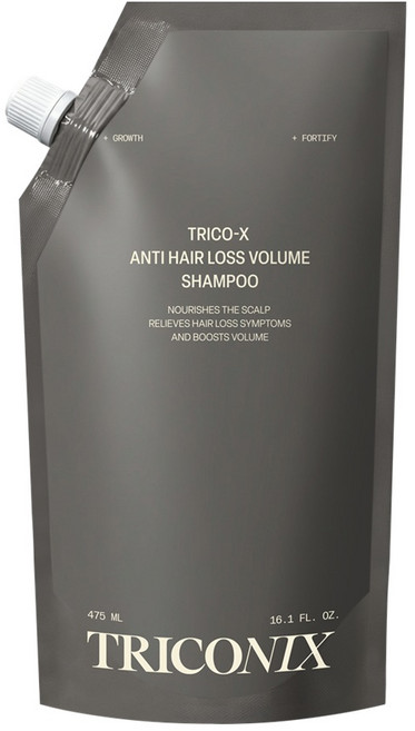 트리코닉스 트리코엑스 탈모완화 볼륨 샴푸 파우치 리필팩, 1개, 475ml