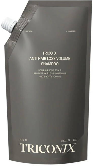 트리코닉스 트리코엑스 탈모완화 볼륨 샴푸 파우치 리필팩, 1개, 475ml - 쿠팡