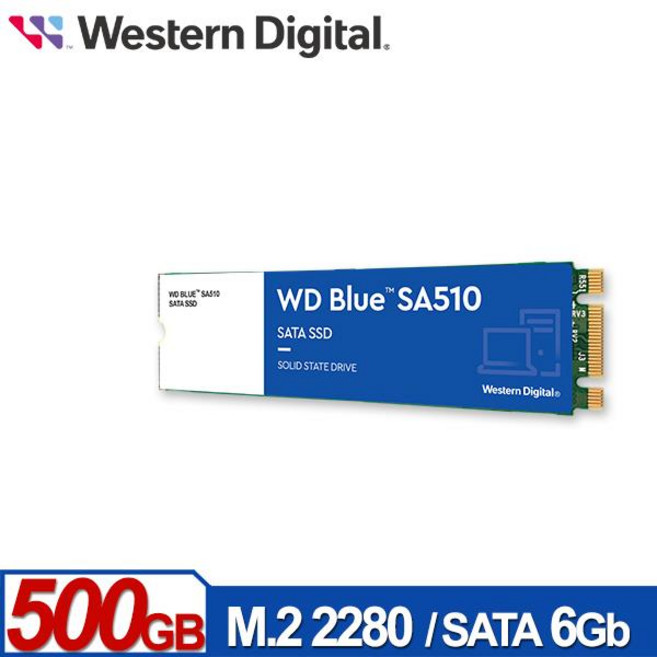 Western Digital WD Blue SA510 500GB M.2 2280 SATA SSD, 1GB