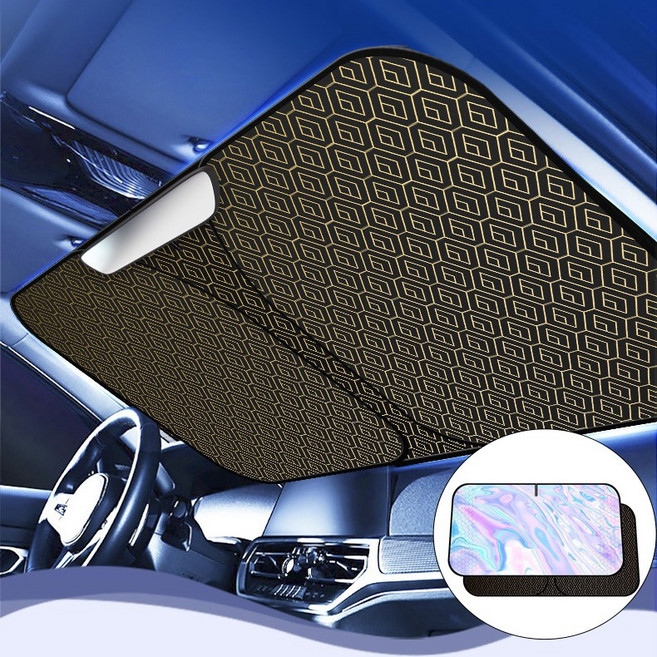 차량 햇빛가리개 앞유리 자동차 차양막 열차단, 1개, 홀로그램