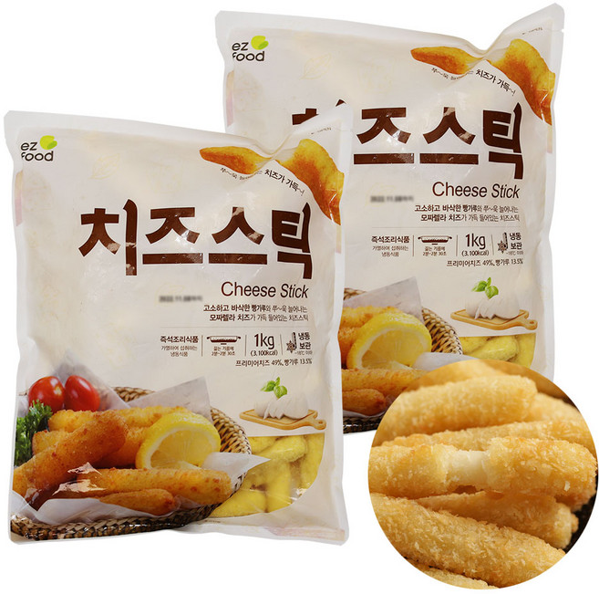 푸드드림 1+1이지푸드 치즈스틱 (25g x 약 40개입) 1kgx2봉, 1kg, 1세트