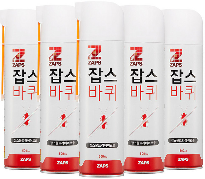 울트라 에어로솔 500mL 5개세트 잡스 뿌리는 바퀴벌레약 바퀴 개미 진드기 살충제