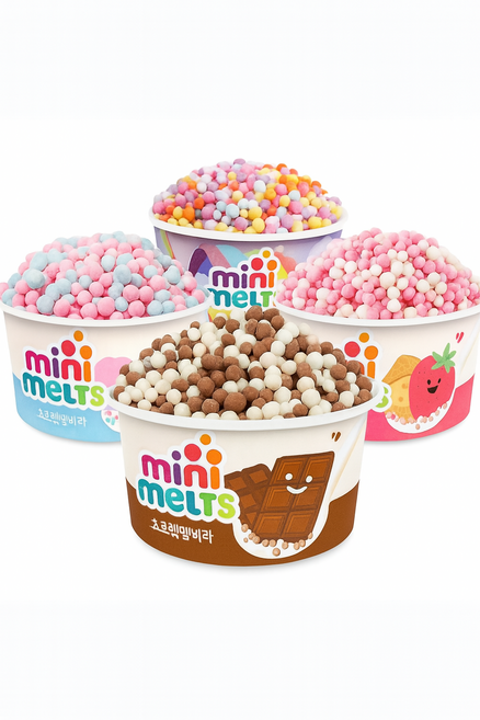 미니멜츠 쵸코바닐라4+딸기4+캔디프로스4+레인보우4 아이스크림, 30개, 50g