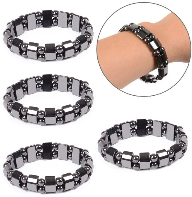 [4개 묶음] 자석팔찌 NO.4 2P+2P 패션 구슬 메탈 자석 알 팔찌 발찌 마그네틱 선물 남녀공용