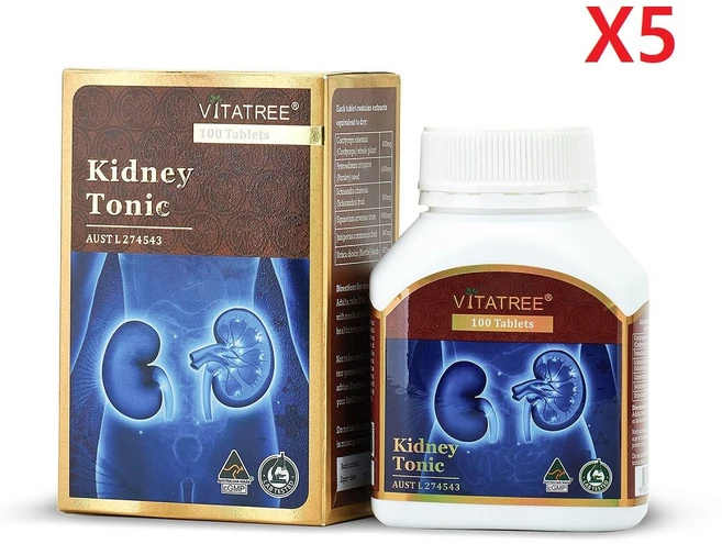 호주 비타트리 키드니 토닉 Kidney Tonic 신장 콩팥 해독 동충화초 파슬리 디톡스, 5개, 100정 - 쿠팡