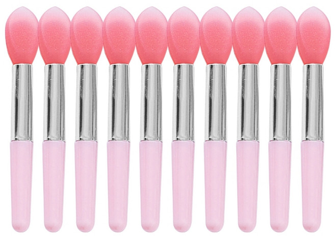 10pcs 실리콘 립 브러시 세트 립스틱 립글로스 애플리케이터 브러시 미니 립 케어, 1세트