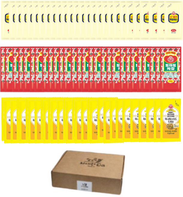 최대한Da 일회용 허니머스타드+토마토 케찹+마요네즈 세트, 33g, 30개