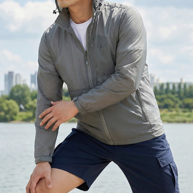 [타임딜 최저가할인] 남성 초경량 집업 바람막이 자켓 점퍼 (95~110) 아웃도어 등산 골프 일상복 봄 가을 간절기 MBJM207